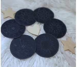 Stickserie ITH - Untersetzer Flower Circles